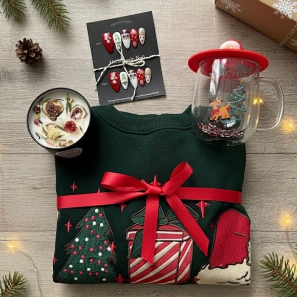 Holiday Cheer Gift Set with Green Sweater
